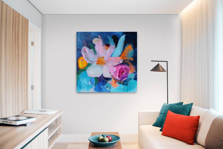 Original Abstract Expressionism Floral Painting by Marina Mark