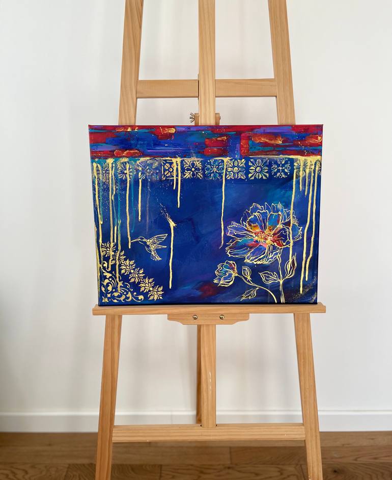 Original Abstract Expressionism Floral Painting by Marina Mark