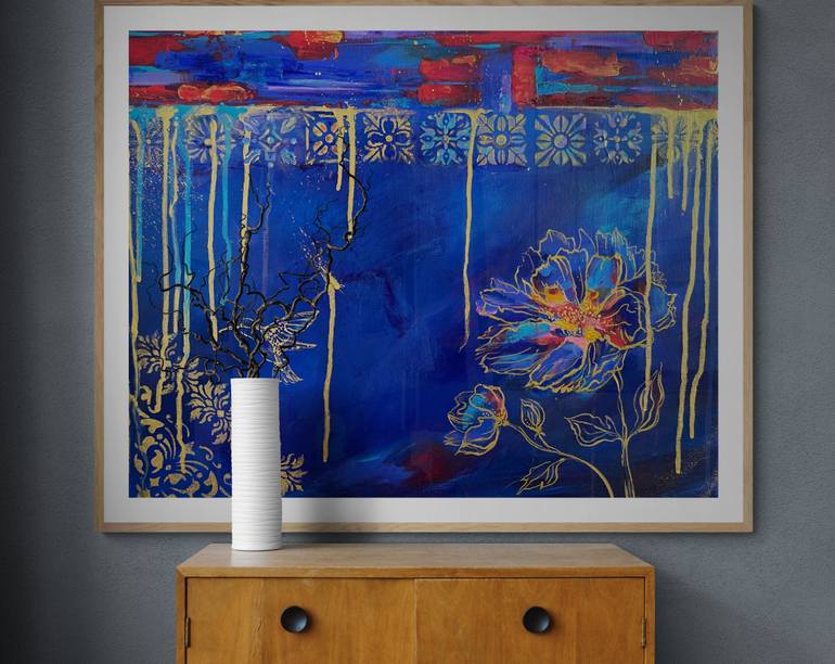 Original Abstract Expressionism Floral Painting by Marina Mark