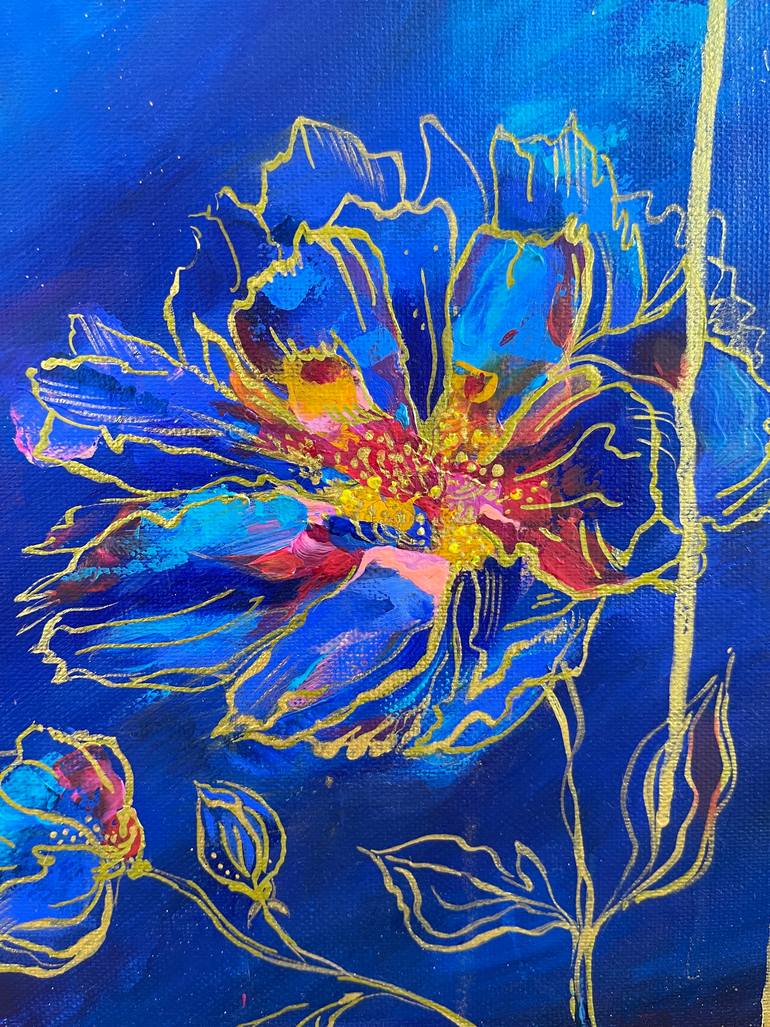 Original Abstract Expressionism Floral Painting by Marina Mark