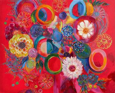 Original Abstract Expressionism Botanic Paintings by Marina Mark