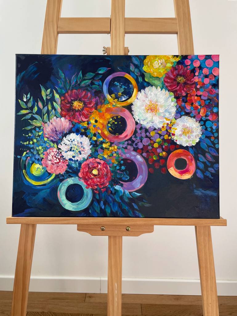 Original Abstract Expressionism Botanic Painting by Marina Mark