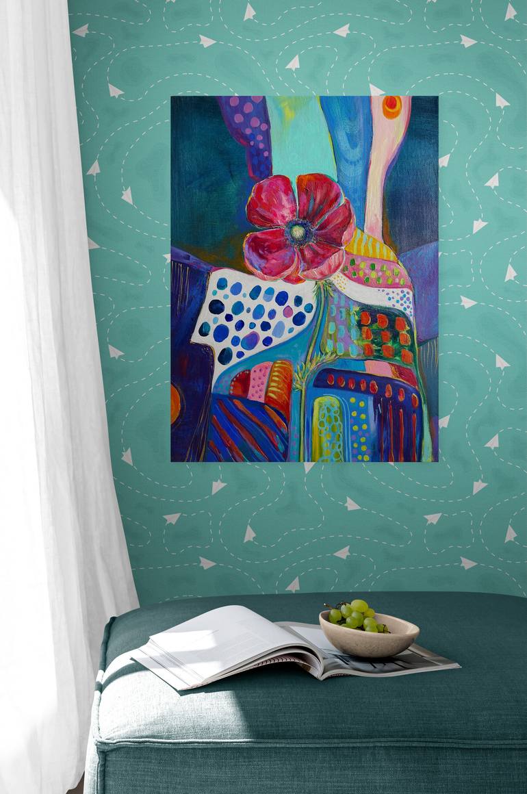 Original Abstract Expressionism Botanic Painting by Marina Mark