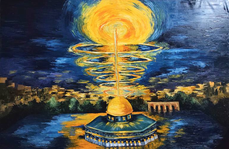 Original Landscape Painting by Safura Reshad | Conceptual Art on Canvas | Echoes of the Night Journey
