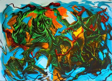 Original Abstract Expressionism Abstract Painting by Wimaldy Akbar
