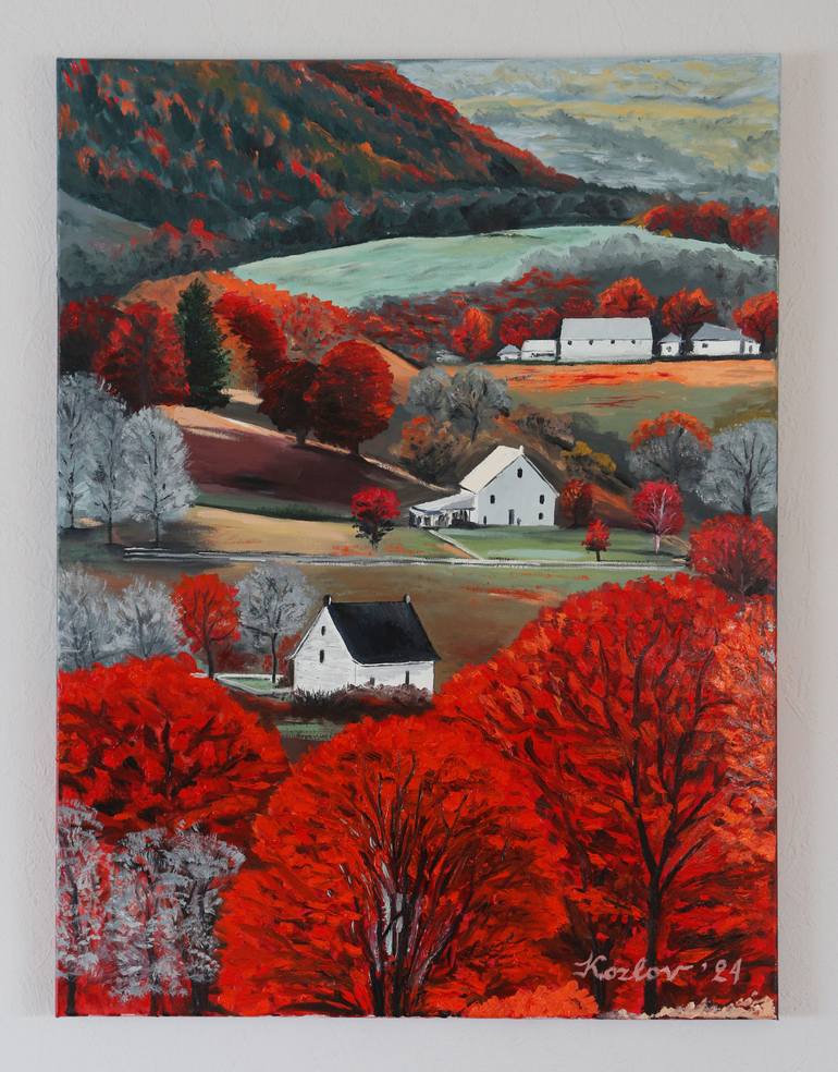 Original Figurative Landscape Painting by Yurii Kozlov