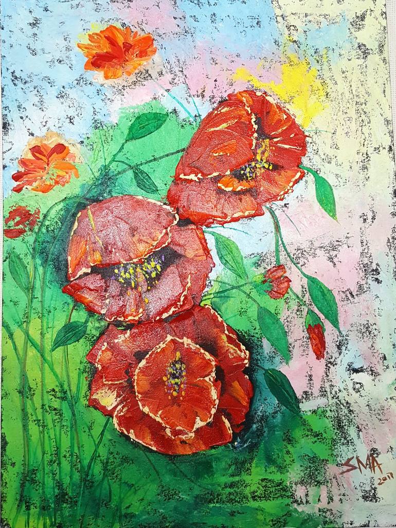 Original Abstract Nature Paintings by Maria Adnan