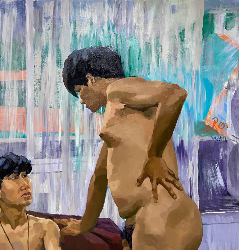 Original Contemporary Nude Painting by Haipeng Qin