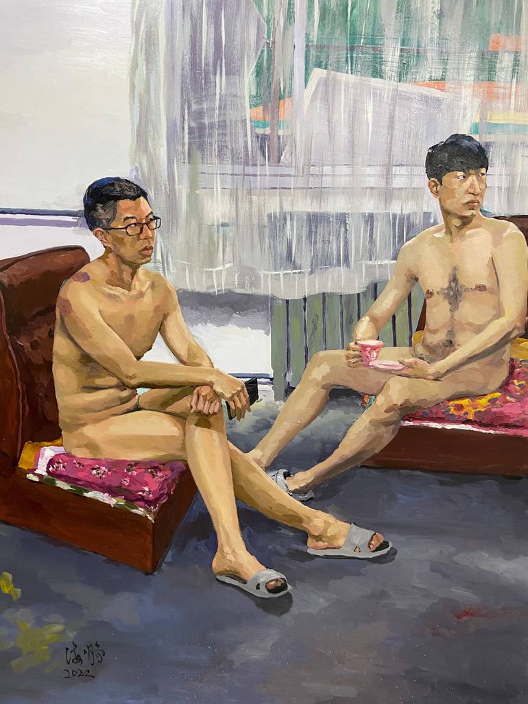 Original Contemporary Nude Painting by Haipeng Qin