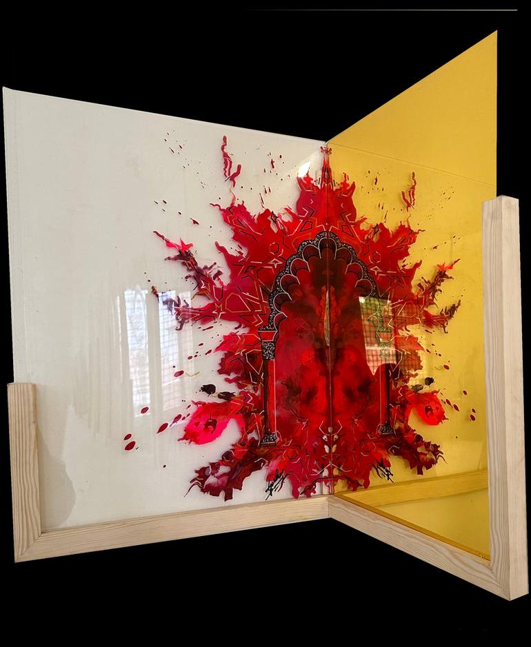 Original Abstract Architecture Painting by Ayesha Sarwar