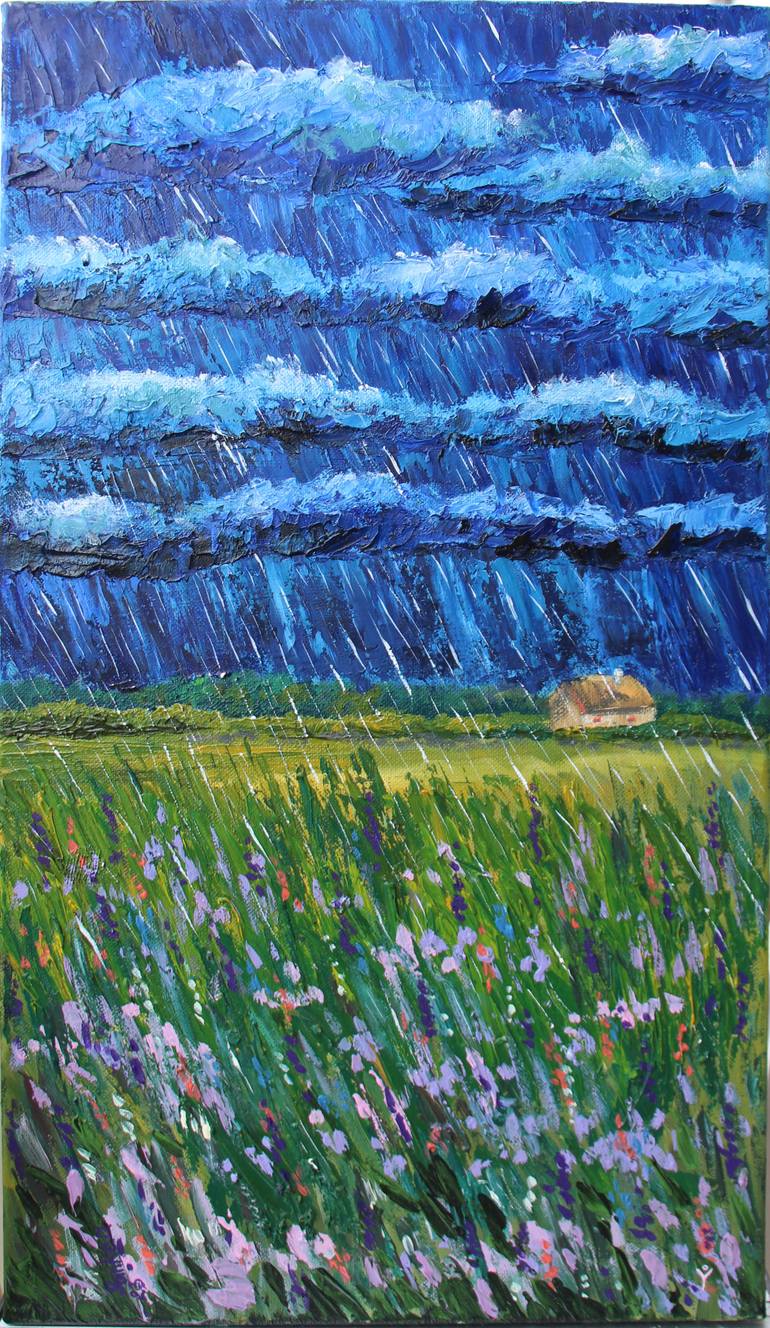 Original Abstract Expressionism Landscape Painting by Olena Yanko