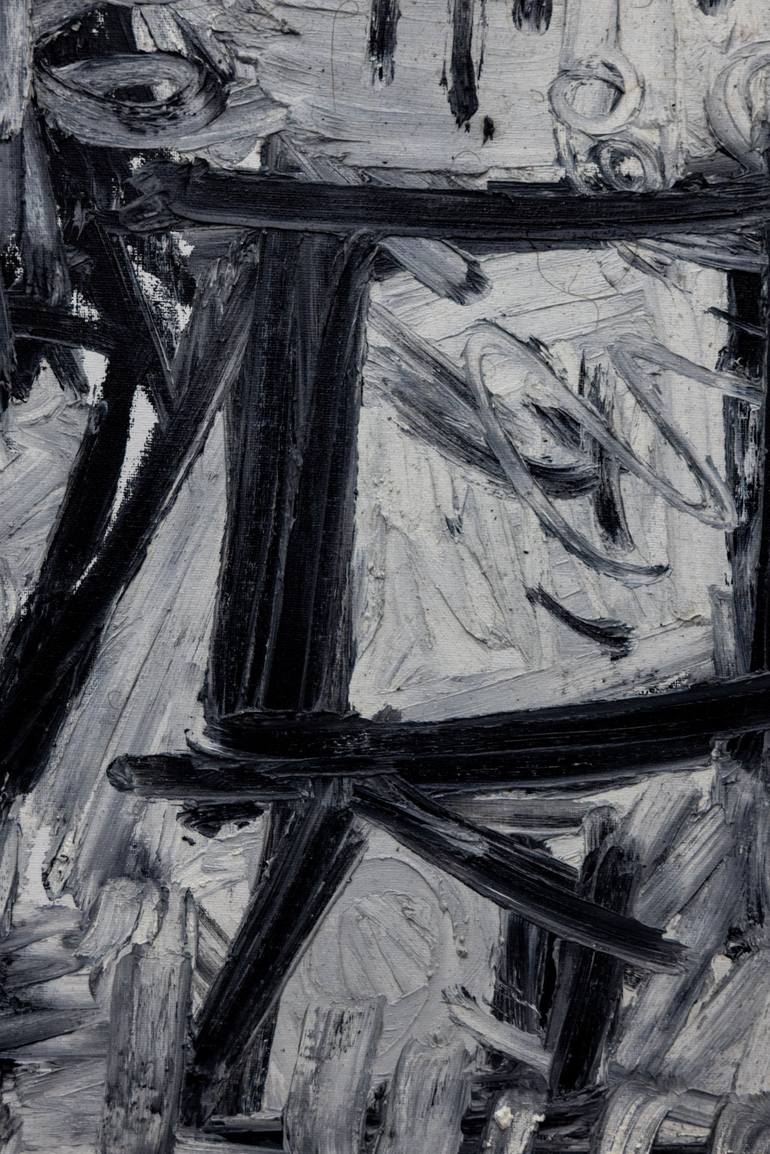Original Black & White Abstract Painting by Samuel Centrella