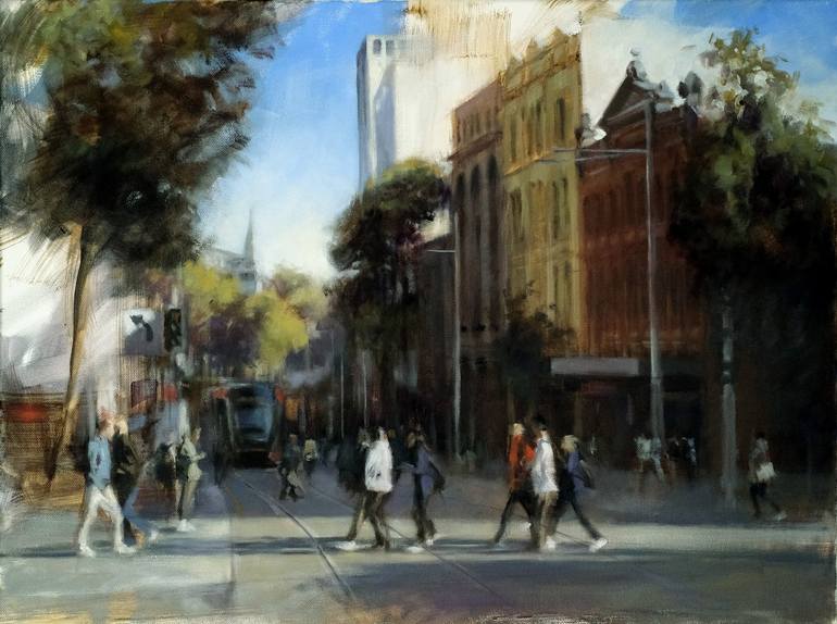 193 Corner Goulburn Street, sydney Painting by frederic