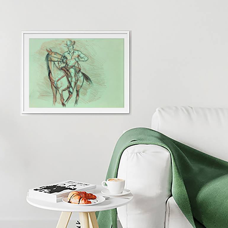 Original Contemporary Horse Drawing by Kairat Zhunus