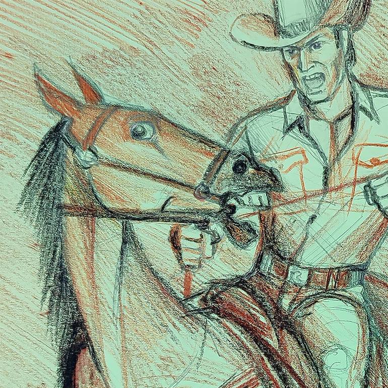 Original Contemporary Horse Drawing by Kairat Zhunus