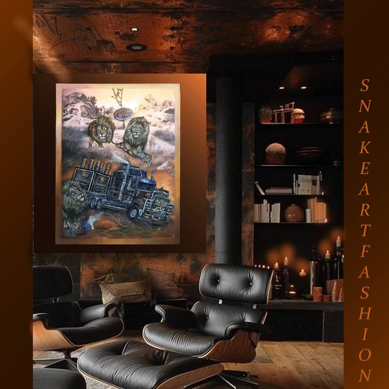 Original Surrealism Car Painting by Karin Schmid