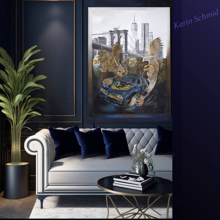 Original Surrealism Car Painting by Karin Schmid