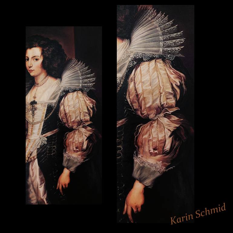 Original Baroque Women Painting by Karin Schmid