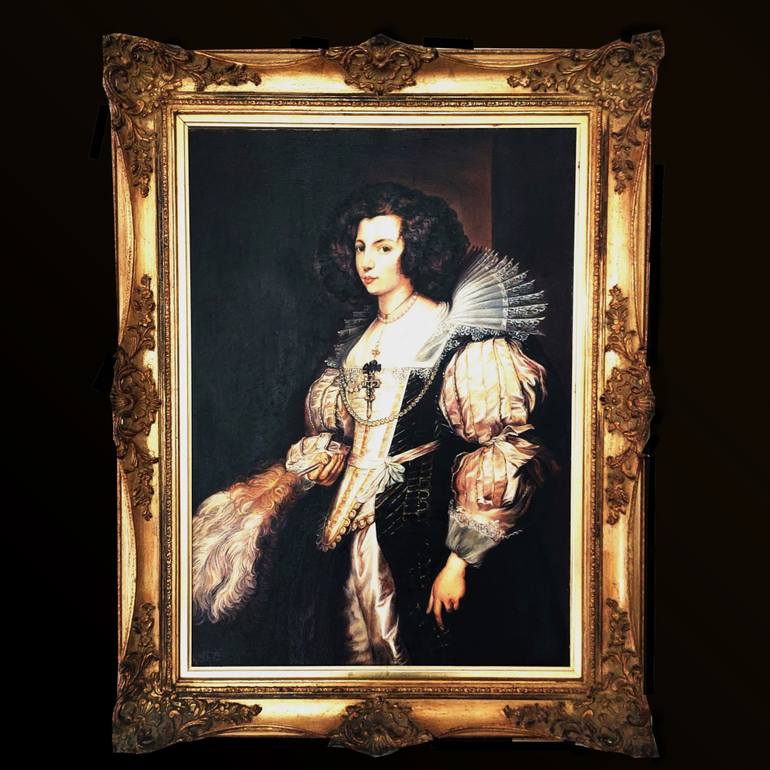 Original Baroque Women Painting by Karin Schmid
