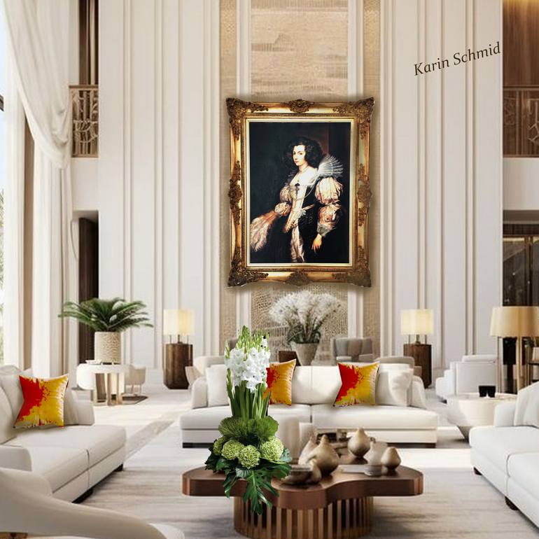 Original Baroque Women Painting by Karin Schmid