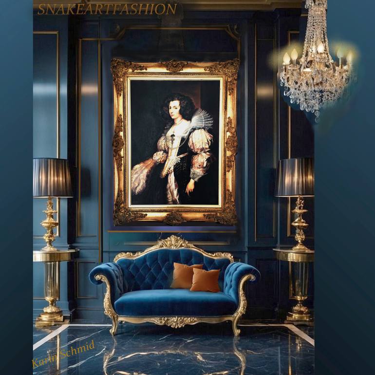 Original Baroque Women Painting by Karin Schmid