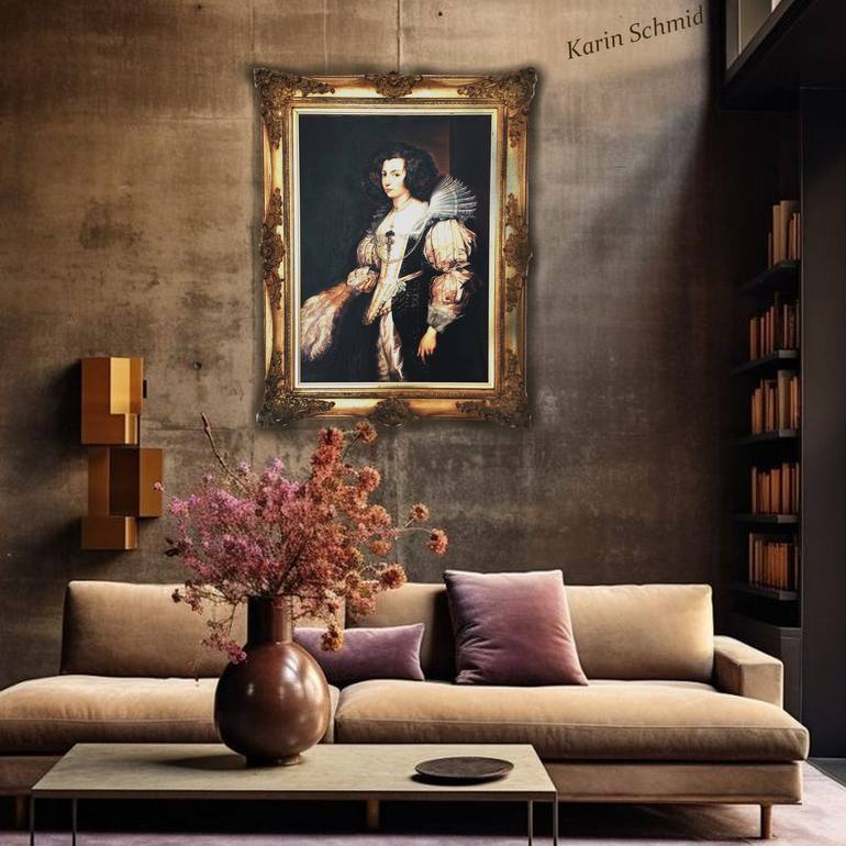Original Baroque Women Painting by Karin Schmid