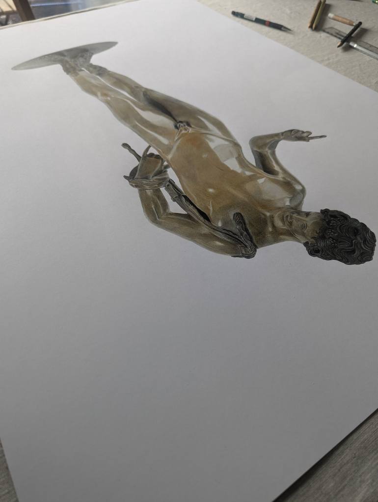 Original Photorealism Body Drawing by Rebecca Meneghini