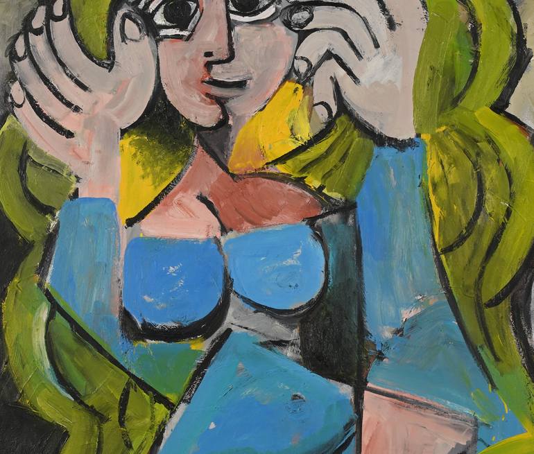 Original Abstract Expressionism Women Painting by Giovanni Battista Marcucci