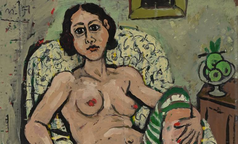 Original Modernism Nude Painting by Giovanni Battista Marcucci