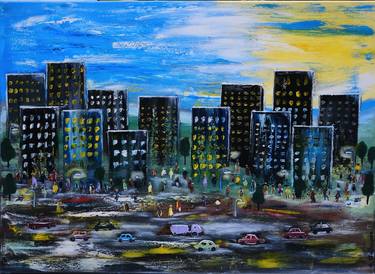 Original Expressionism Architecture Mixed Media by Alona Kushnirenko