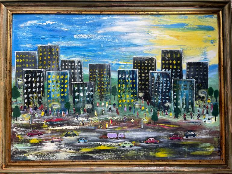 Original Expressionism Architecture Mixed Media by Alona Kushnirenko