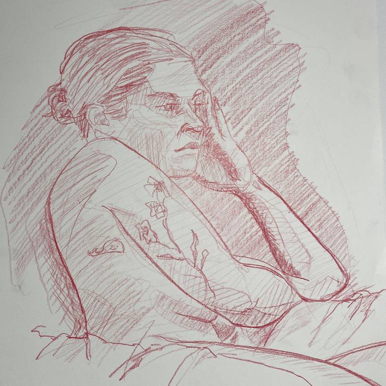 Original Figurative Women Drawing by German Acosta