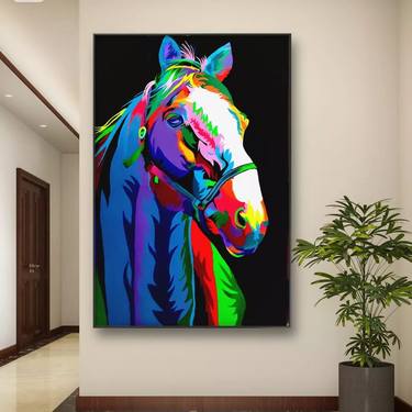 Original Abstract Horse Paintings by Fatima Ahmed