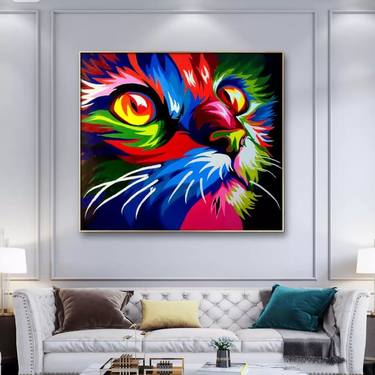 Original Abstract Cats Paintings by Fatima Ahmed