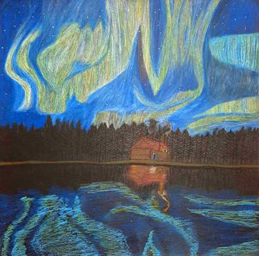 Original Expressionism Landscape Drawings by Ana  Flor Del Viento