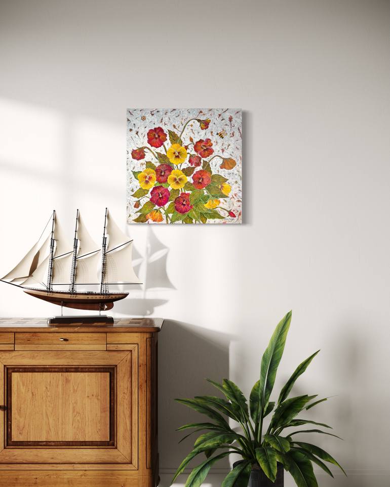 Original Abstract Floral Painting by Yoshiko Ratliff