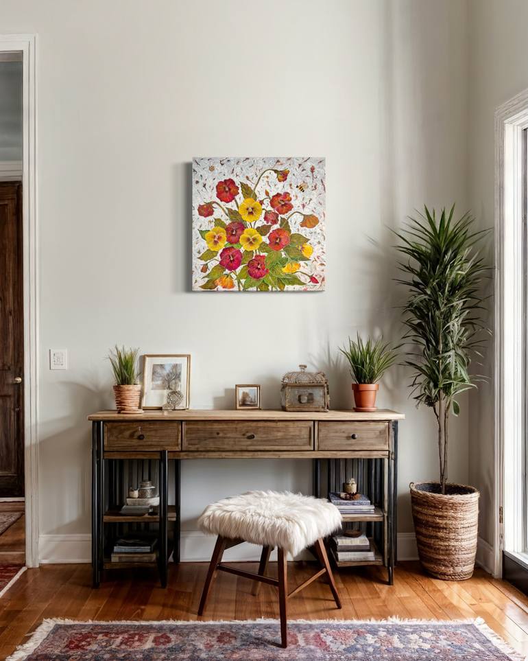 Original Abstract Floral Painting by Yoshiko Ratliff