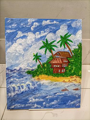 Original Color Field Painting Beach Paintings by Lubeena Imtiaz