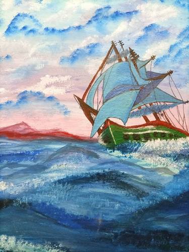 Original Conceptual Boat Paintings by Lubeena Imtiaz