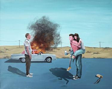 Original Realism People Painting by Pq Haus