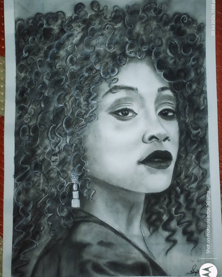 Print of Black & White Women Drawings by Ashvini Bavachakar