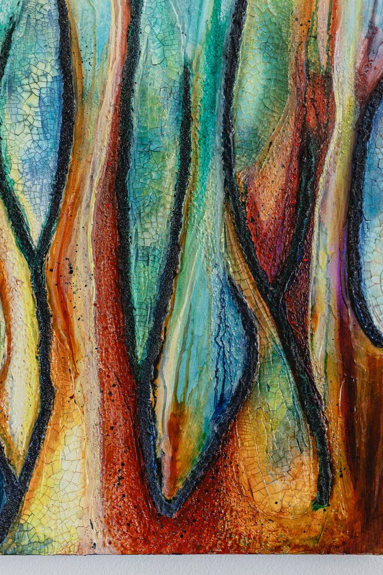 Original Modernism Abstract Painting by Janet Orton