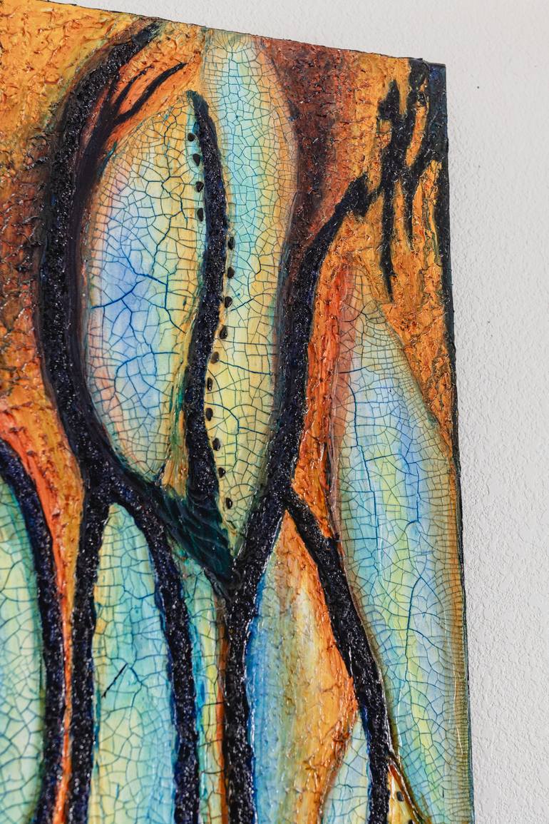 Original Modernism Abstract Painting by Janet Orton