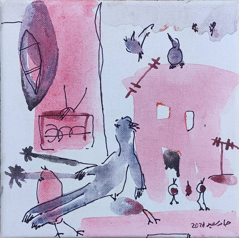 Original Abstract Expressionism Abstract Painting by Hamed Saeed