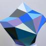 Geometric sculpture with illustration board and acrylic paint