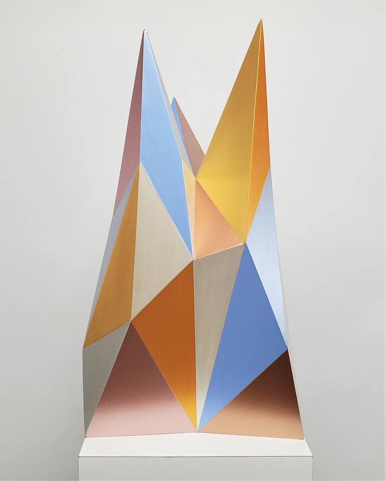 Original Geometric Abstract Sculpture by Sassoon Kosian