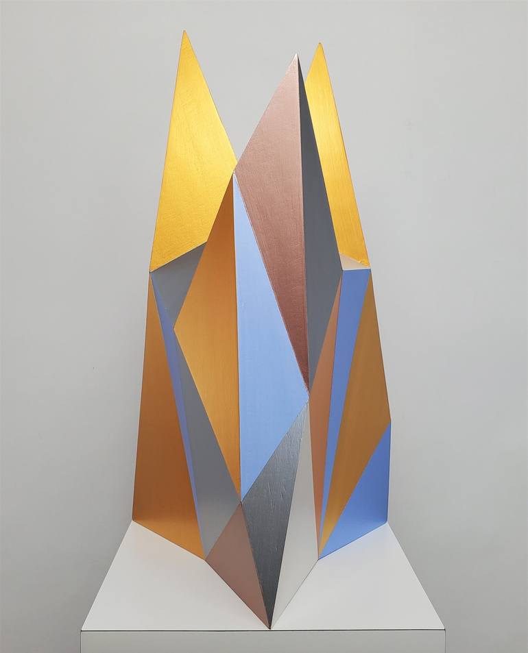 Original Geometric Abstract Sculpture by Sassoon Kosian