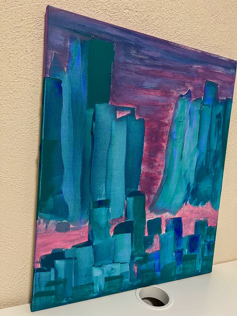 Original Abstract Cities Painting by Maksim Gorshkov