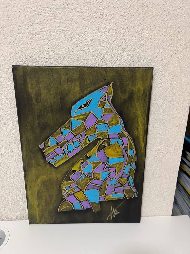 Original Geometric Animal Painting by Maksim Gorshkov