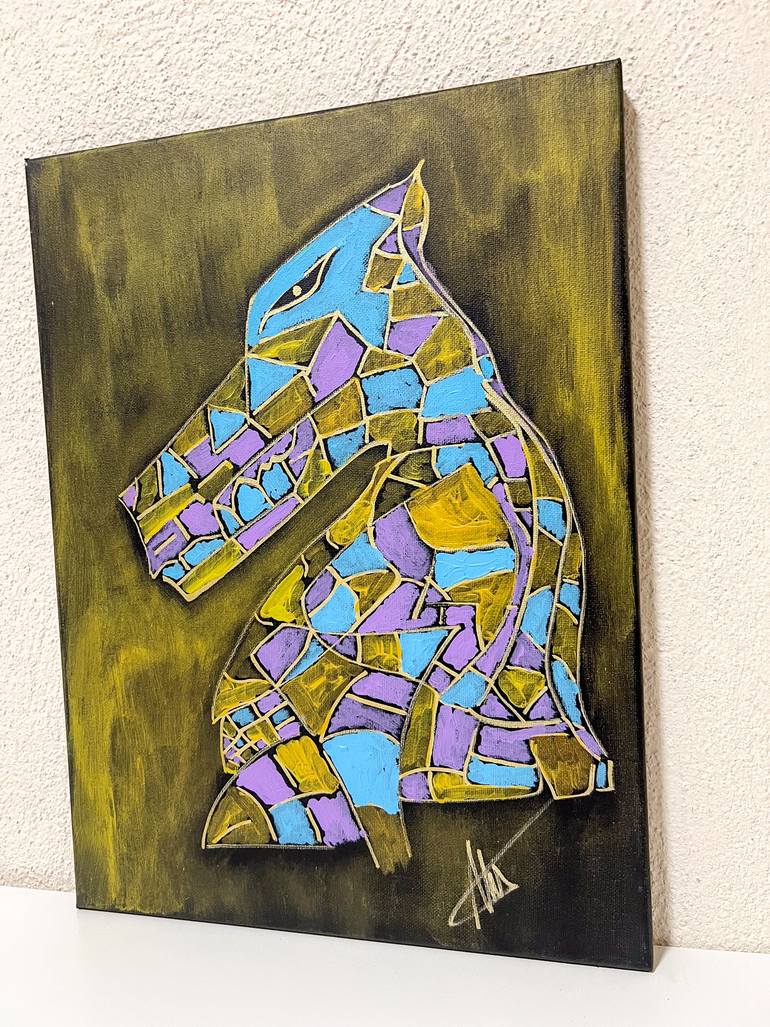 Original Geometric Animal Painting by Maksim Gorshkov